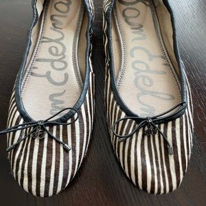 Sz 10 Sam Edelman Zebra pattern ballet flats.